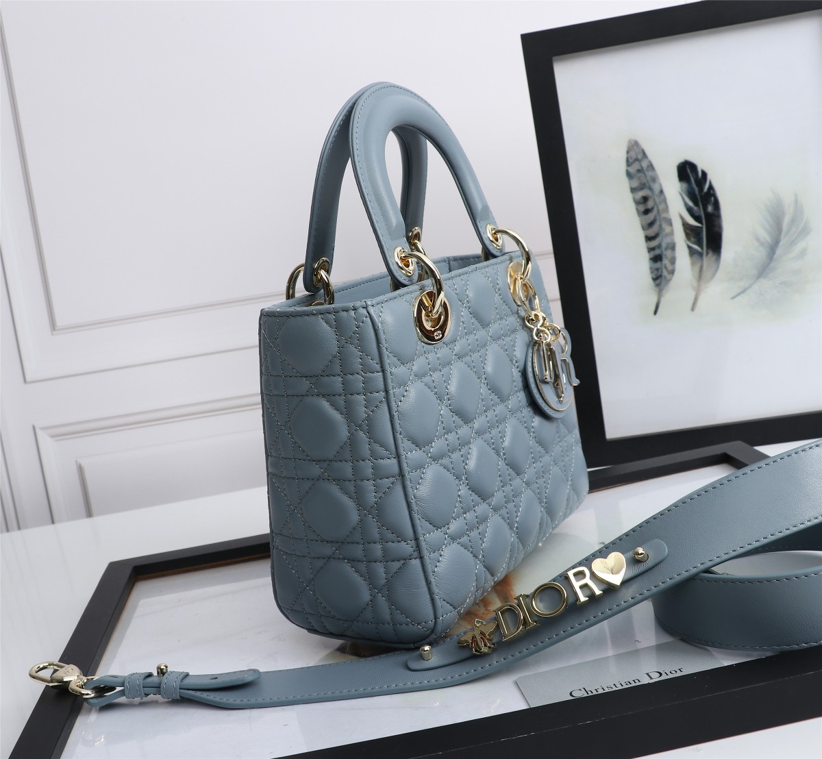 Small Lady Dior My ABCDior Bag Sky Blue Cannage Lambskin